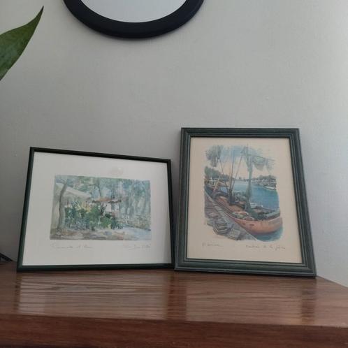 2 Vintage litho's, Huis en Inrichting, Woonaccessoires | Schilderijen, Tekeningen en Foto's, Zo goed als nieuw, Ophalen of Verzenden