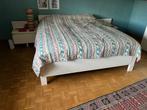 Bed met 2 lattenbodems twee personen, Huis en Inrichting, Slaapkamer | Bedden, Ophalen, Overige materialen, Wit, Tweepersoons