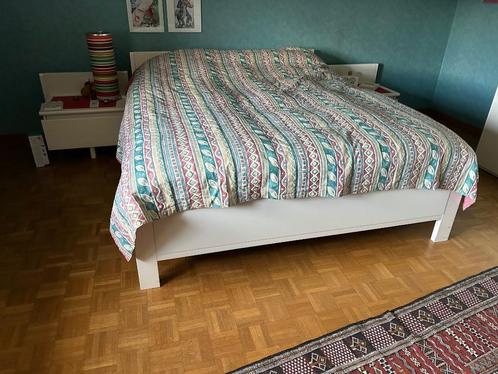 Bed met 2 lattenbodems twee personen, Huis en Inrichting, Slaapkamer | Bedden, Zo goed als nieuw, Tweepersoons, 180 cm, 200 cm