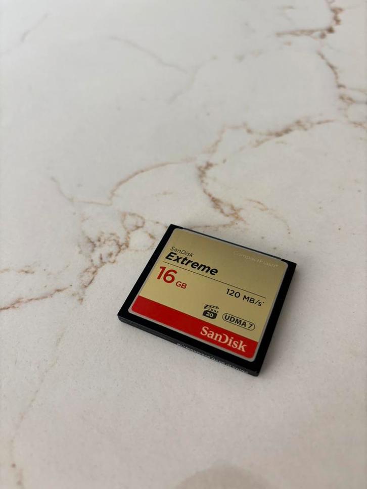 CompactFlash 16GB - Sandisk, Audio, Tv en Foto, Foto | Geheugenkaarten, Zo goed als nieuw, 16 GB, Fotocamera, Ophalen of Verzenden