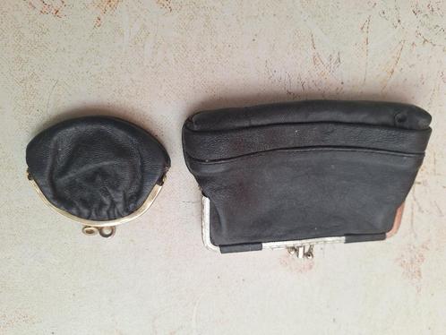 Vintage portemonnaie en geldbeugel, Handtassen en Accessoires, Portemonnees, Zo goed als nieuw, Overige merken, Zwart, Leder, Met knipsluiting