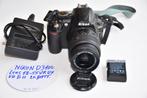 nikon d3100 met 18-55 vr dx ed g2 lens 2 batt., Audio, Tv en Foto, Fotocamera's Digitaal, Ophalen of Verzenden, Zo goed als nieuw