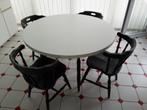 Keukentafel en 4 stoelen, Huis en Inrichting, Tafels | Eettafels, Ophalen, Gebruikt, 100 tot 150 cm, Rond