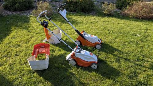 Stihl elektrische grasmaaiers, Tuin en Terras, Grasmaaiers, Gebruikt, Elektrische grasmaaier, Opvangbak, Ophalen