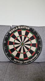 Dartbord 'World Master Official Bristle Board' + 3 pijlen, Comme neuf, Cible de fléchettes, Enlèvement