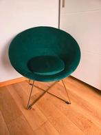 Chaise / Fauteuil D'Appoint Rond - Velours Vert Émeraude, Maison & Meubles, Enlèvement, Comme neuf, Métal, Une