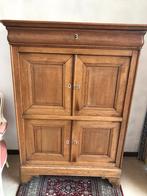 2 antieke eiken kasten legkast en kleerkast, Antiek en Kunst, Ophalen