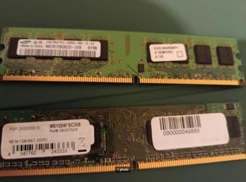 DDR2 Ram 2x 1gb, Enlèvement ou Envoi, DDR2