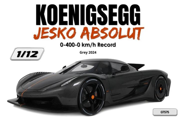 Record Koenigsegg Jesko Absolut 0-400-0 KM/H GT Spirit 2024, Hobby & Loisirs créatifs, Voitures miniatures | 1:18, Neuf, Voiture