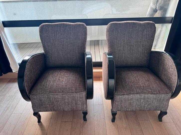 Twee stijlvolle vintage zeteltjes., Huis en Inrichting, Fauteuils, Ophalen