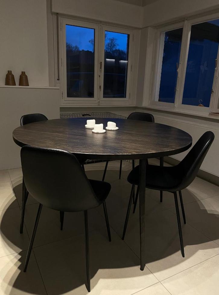 HK living tafel met 4 stoelen, Maison & Meubles, Tables | Tables à manger, Utilisé, 100 à 150 cm, 100 à 150 cm, Quatre personnes