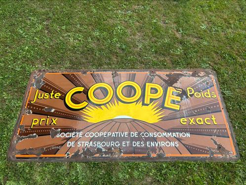 Plaque emaillee email emaille reclame bord coope vintage, Verzamelen, Merken en Reclamevoorwerpen, Ophalen