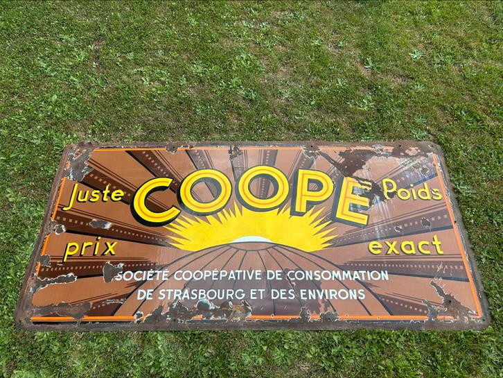 Plaque emaillee email emaille reclame bord coope vintage, Verzamelen, Merken en Reclamevoorwerpen, Ophalen
