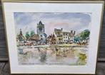 aquarelle selon monet signe jules mineur, Antiek en Kunst, Ophalen of Verzenden