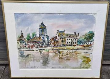 aquarelle selon monet signe jules mineur, Enlèvement ou Envoi