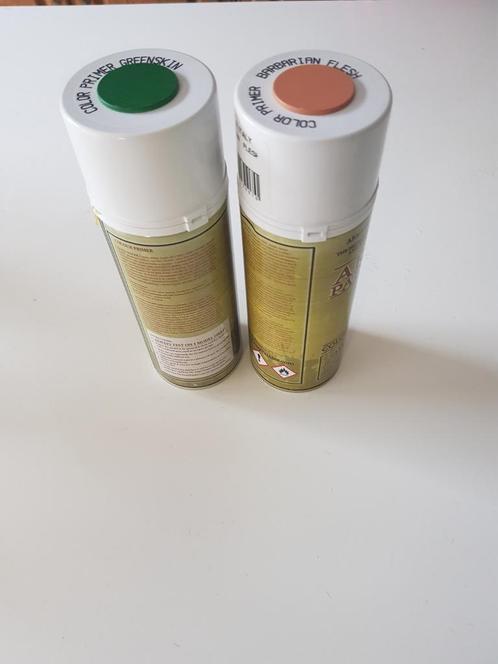 Army painter: primer 400ml: Barbarian flesh en Greenskin, Hobby en Vrije tijd, Wargaming, Nieuw, Ophalen of Verzenden