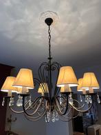 2 mooie kroonluchters in zwart metaal met kapjes, Ophalen, Zo goed als nieuw, Metaal