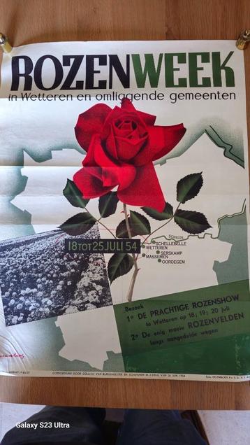 affiche rozenweek 1954 beschikbaar voor biedingen