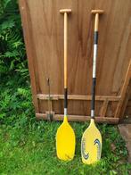 2 steek peddels  -kano -rafting- en 1 houten peddel kober, Enlèvement, Utilisé, Canoë canadien ou Canoë ouvert