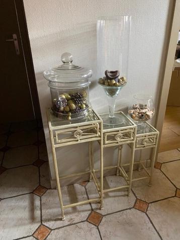 glazen decoratie met staander, Enlèvement, Comme neuf, Métal, Intérieur