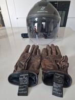 Bogotto helm & bogotto leren handschoenen scooter / motor, Fietsen en Brommers, Brommerhelmen, Ophalen of Verzenden, Zo goed als nieuw