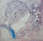 PAUL HAGEMANS / MEISJES BLOEMEN / KLEURETS / 25x22cm / KADER, Antiek en Kunst, Ophalen of Verzenden