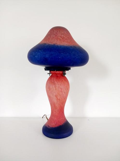 Vintage jaren 80 mushroom lamp, Huis en Inrichting, Lampen | Tafellampen, Glas, Ophalen of Verzenden