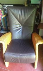 zetel 1 persoon leder riet, Huis en Inrichting, Zetels | Zetels, Ophalen, Eenpersoons, Riet of Rotan