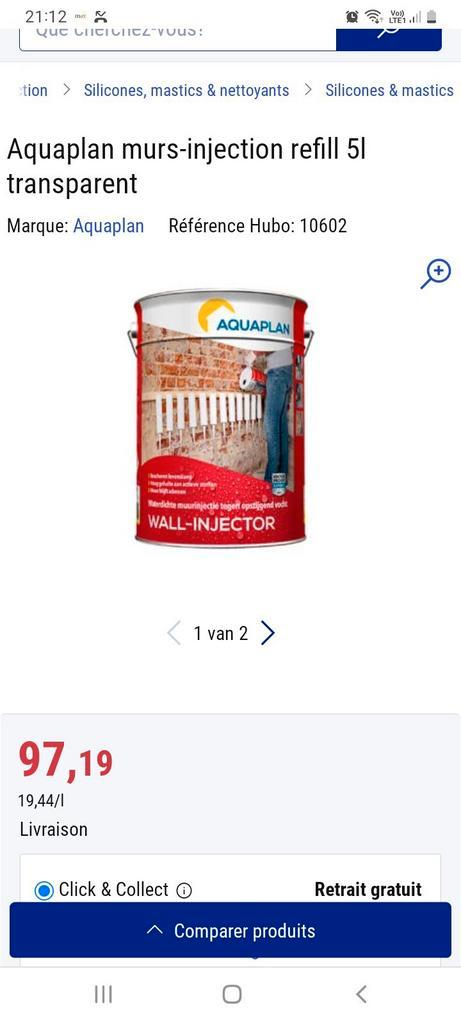 Aquaplan Mur Injection 20L, Bricolage & Construction, Bricolage & Rénovation Autre, Comme neuf, Enlèvement ou Envoi