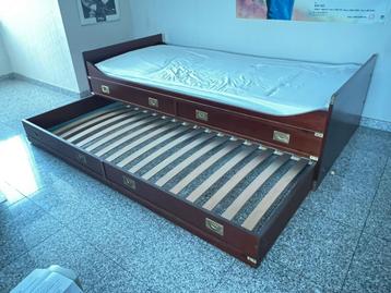 1 persoonsbed met uitschuifbaar 2de bed In massief hout beschikbaar voor biedingen