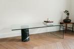 vintagedesign 80's salontafel (zonder  marmer poot!), Ophalen, Rechthoekig, Glas, Vintagedesign - glas- modernisme - minimalisme