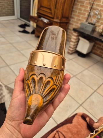 Vintage houten slipper- wanddecoratie/ muurdecoratie  beschikbaar voor biedingen