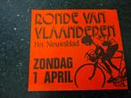 Vintage fluo sticker wielrennen Ronde van Vlaanderen, Verzamelen, Ophalen of Verzenden, Zo goed als nieuw, Sport