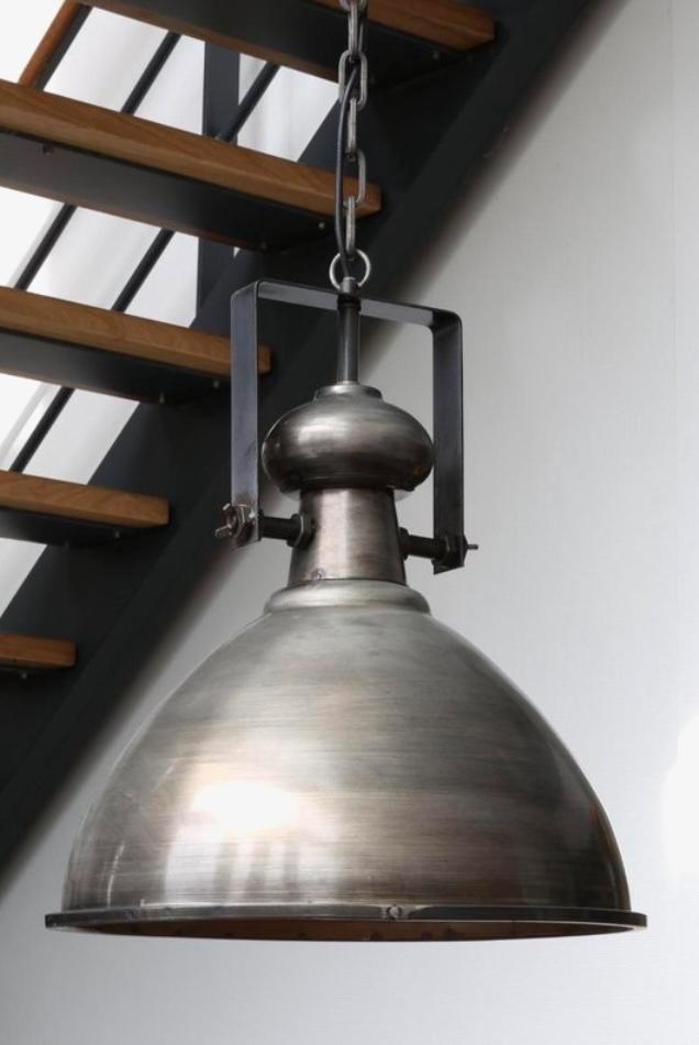 2 mooie hanglampen, industrieel, metaal kleurig, Huis en Inrichting, Lampen | Hanglampen, Metaal, Ophalen