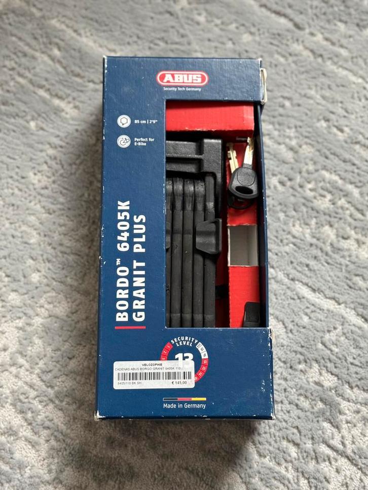 Cadenas velo /Vttae Abus bordo 6405K Granit plus, Fietsen en Brommers, Fietsaccessoires | Fietssloten, Zo goed als nieuw, Vouwslot
