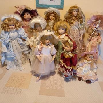 Poupées de collection porcelaine en bon état,, Enlèvement