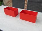2 cache-pot rouges design en matière synthétique, Jardin & Terrasse, Bacs à fleurs & Jardinières, Comme neuf, Moins de 30 cm, Synthétique