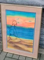 Aquarelle sur tissu signe Françoise leclerc, Ophalen of Verzenden