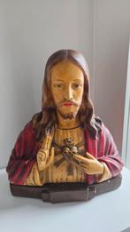 vintage Heilig Hart van Jezus – religieus borstbeeld, Antiek en Kunst, Ophalen