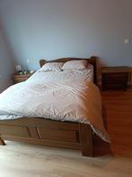Eikenhout bed met 2 nachtkastjes, Huis en Inrichting, Slaapkamer | Complete slaapkamers, Ophalen, Gebruikt, Tweepersoons