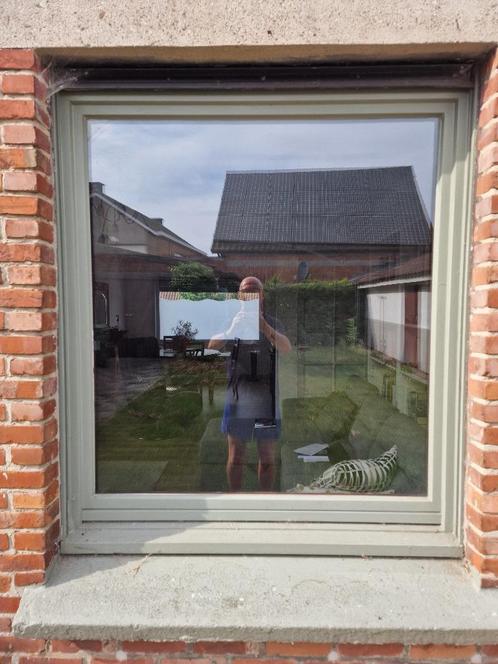 raam in merantihout 120x140, Doe-het-zelf en Bouw, Glas en Ramen, Gevelraam of Ruit, Dubbelglas, Ophalen