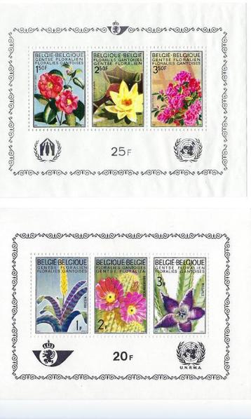 Belg. postzegels :Floraliën blok 38 en 47