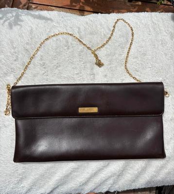 Pochette Delvaux vintage en cuir, Enlèvement, Utilisé, Brun, Autres types