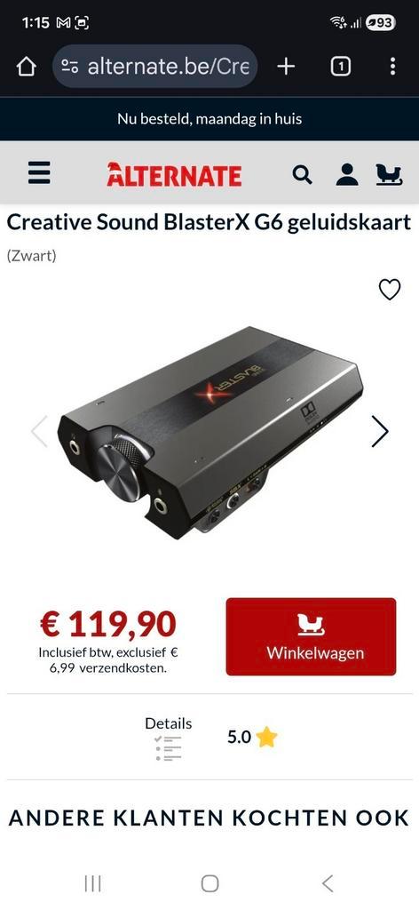 Carte son externe SOUNDBLASTERX G6, Autos : Divers, Haut-parleurs voiture, Comme neuf, Enlèvement