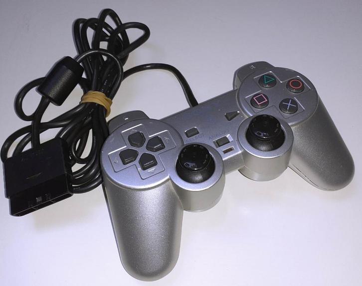 Gaming retro Playstation 2 controller zilver, Games en Spelcomputers, Spelcomputers | Sony Consoles | Accessoires, Nieuw, PlayStation 2