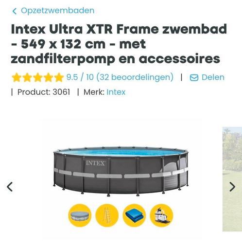 Intex Ultra Frame XTR Pool zwembad 5,49 x 132 met accesoires, Tuin en Terras, Zwembaden, Zo goed als nieuw, Opzetzwembad, 120 cm of meer