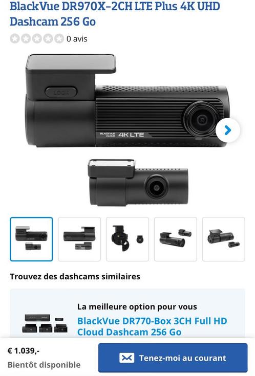 Dashcam Blackvue DR970X-2CH LTE PLUS (256gb), Autos : Divers, Dashcams, Comme neuf