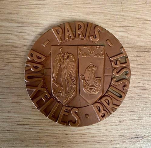 Bronzen herdenkingsmedaille spoorwegen, Postzegels en Munten, Penningen en Medailles, Brons, Ophalen of Verzenden
