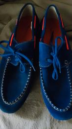 Floris van Bommel, chaussures en daim bleu, style dockside,, Comme neuf, Enlèvement ou Envoi