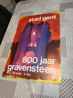 Vintage Poster Stad Gent, 800 jaar Gravensteen, Verzamelen, Deurposter of groter, Ophalen of Verzenden, Reclame, Rechthoekig Staand